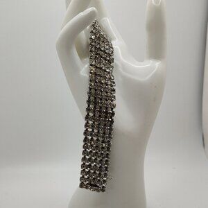 Vintage Metal backed 5 row Rhinestone Bracelet.